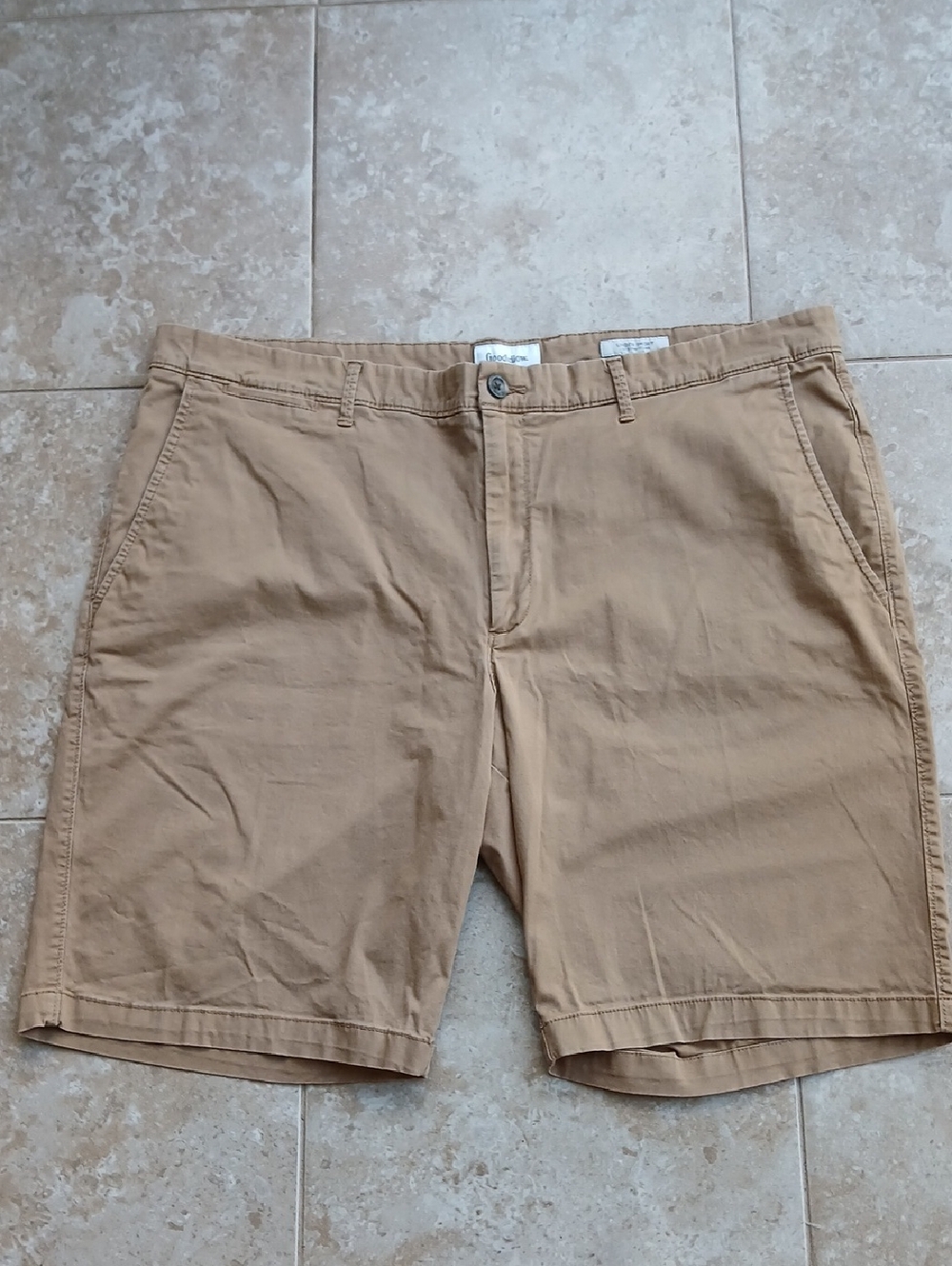 Goodfellow & Co Tan Flat-Front Chino Shorts 10.5" Inseam